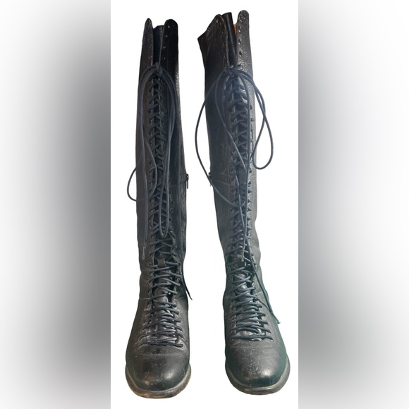 Free People Shoes - FREE PEOPLE X Faryl Robin RARE Caspian Black Over Knee Lace Up Boots Size 10